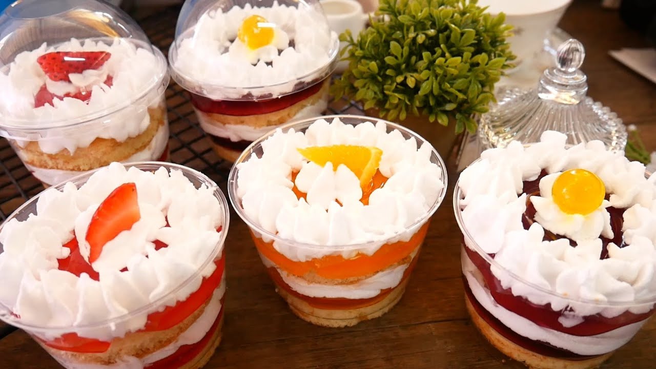 เค้กถ้วย เค้กกระปุก สปันจ์เค้ก ทำกิน ทำขาย Cake in CupsCake Recipe