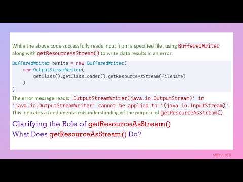 Understanding getResourceAsStream(): Why it’s for Reading Inputs, and How to Write Outputs in Java