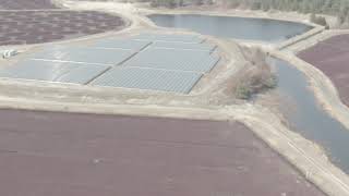 Industrial solar operations and cranberry bogs in Wareham, Massachusetts