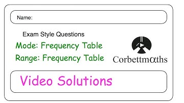 Mode and Range from a Frequency Table Answers - Corbettmaths