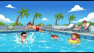 Swimming Pool Blues | Fun Splashing Song for Kids | Nursery Rhymes &amp; Kids Songs