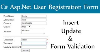 C# Asp.Net  User Registration Or Sign Up With SQL Server