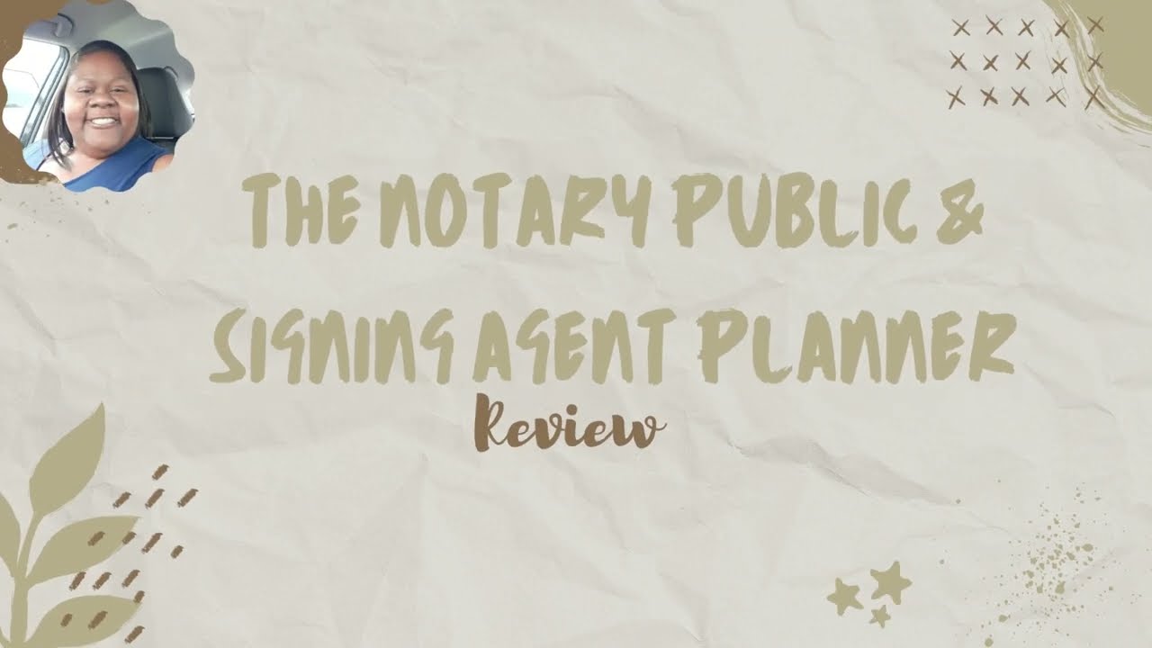 The Notary Public & Signing Agent Planner Review YouTube