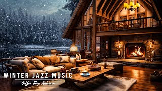 Outdoor Coffe Shop on a Snowy Day with Soft Winter Jazz ❄ Smooth Jazz Instrumentals for Relax, Work