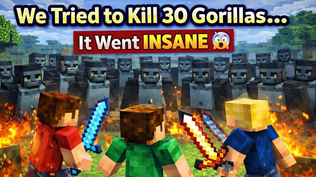 🦍 We Tried to Kill 30 Gorillas… It Went INSANE 😱 | Bloxd.io Challenge#1