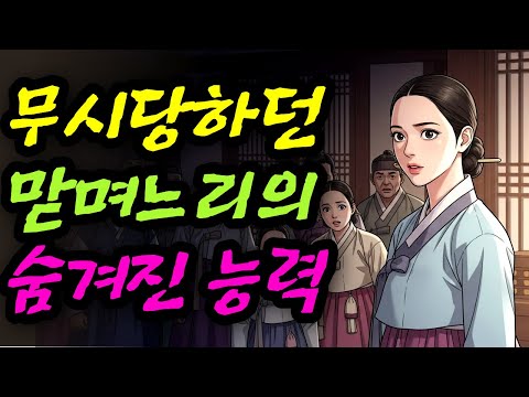 무시당하던 맏며느리의 숨은 능력 야담 민담 전설 설화 옛날이야기 오디오북