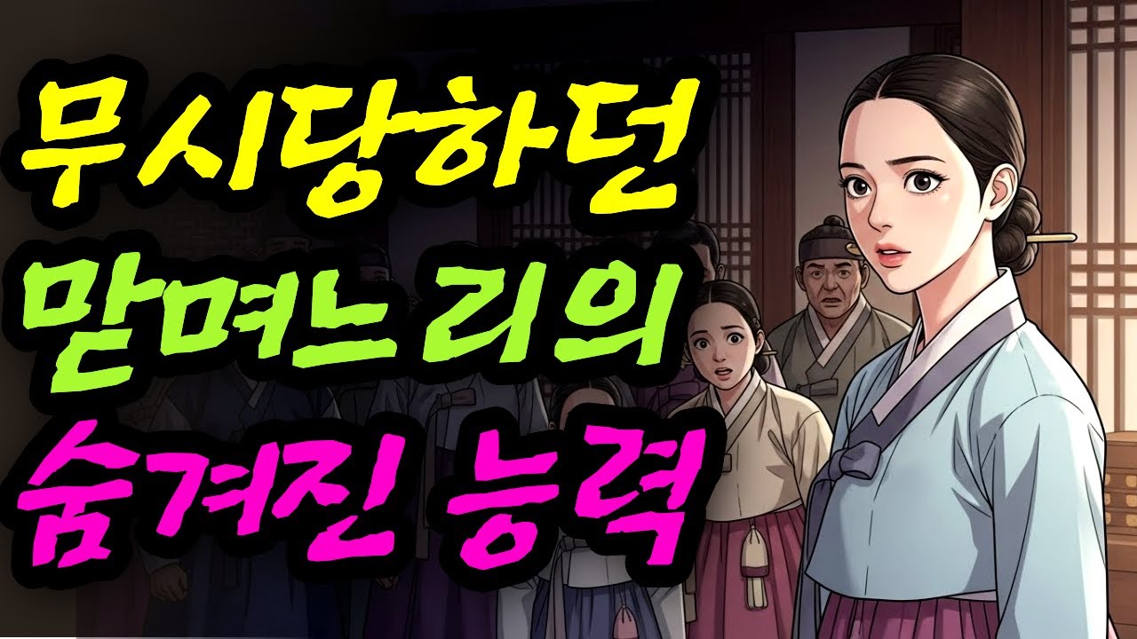 무시당하던 맏며느리의 숨은 능력 야담 민담 전설 설화 옛날이야기 오디오북