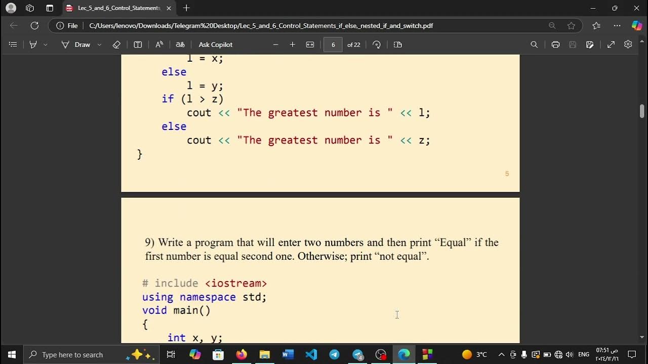 else if و if المتداخلة في c++ - YouTube