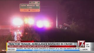 4-vehicle chain-reaction crash shuts down part of I-40 EB in Raleigh
