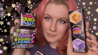 TESTING SCRUNCHEMS ASMR FIDGETS // crunchy sounds, tapping, upclose whispering
