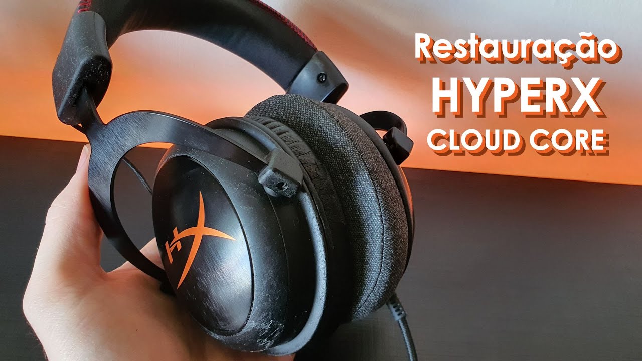 Restauração HYPERX CLOUD CORE - Remoção emborrachado, troca de earpads