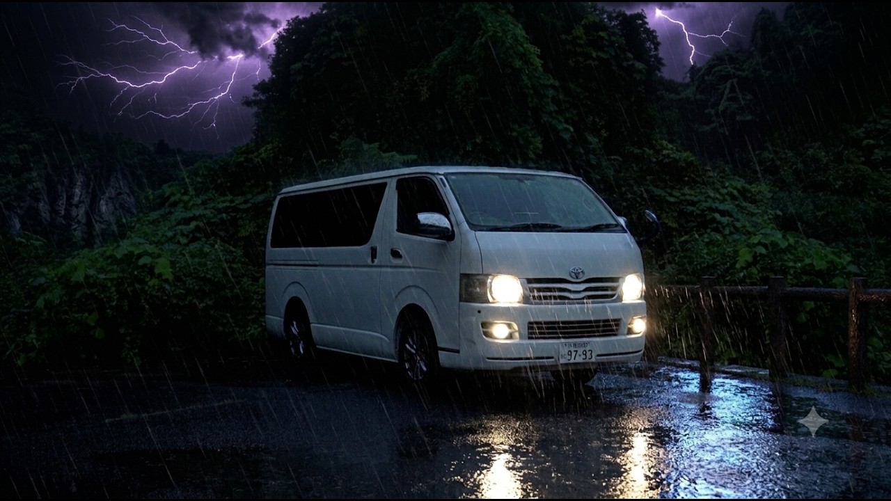 【台風直撃】山奥で逃げ場ゼロ…ASMR車中泊の一晩