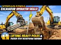 🔥 Powerful Excavator Lifting Heavy Poles &amp; Deep Ground Excavation | Satisfying Construction Work