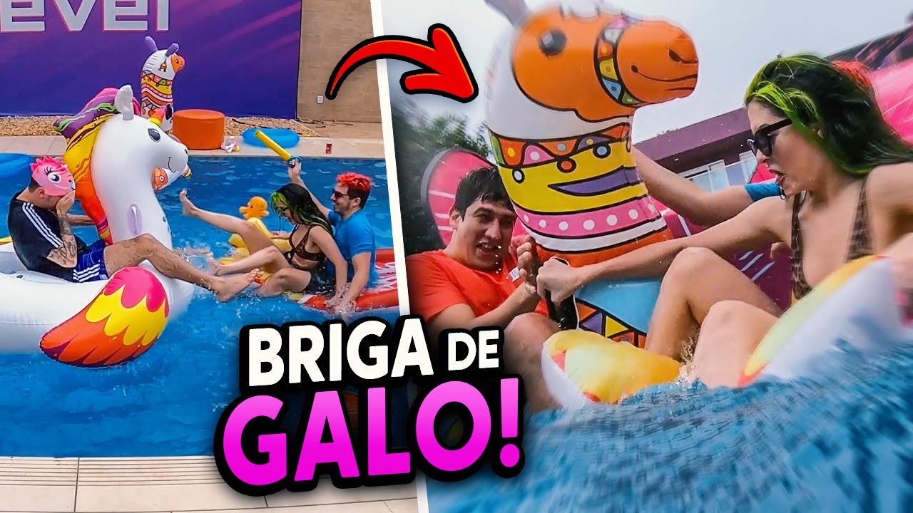 A MAIOR BRIGA DE GALO DE TODAS NA PISCINA DO TOBOGÃ GIGANTE! (funBABE, Tilteddy, GAB, BAIANO e CAIO)