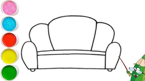 How to draw  sofa drawing easy step by step | sofa drawing and coloring tutorials for beginners