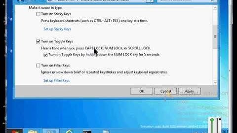 How to use Toggle Keys in Microsoft Windows 8