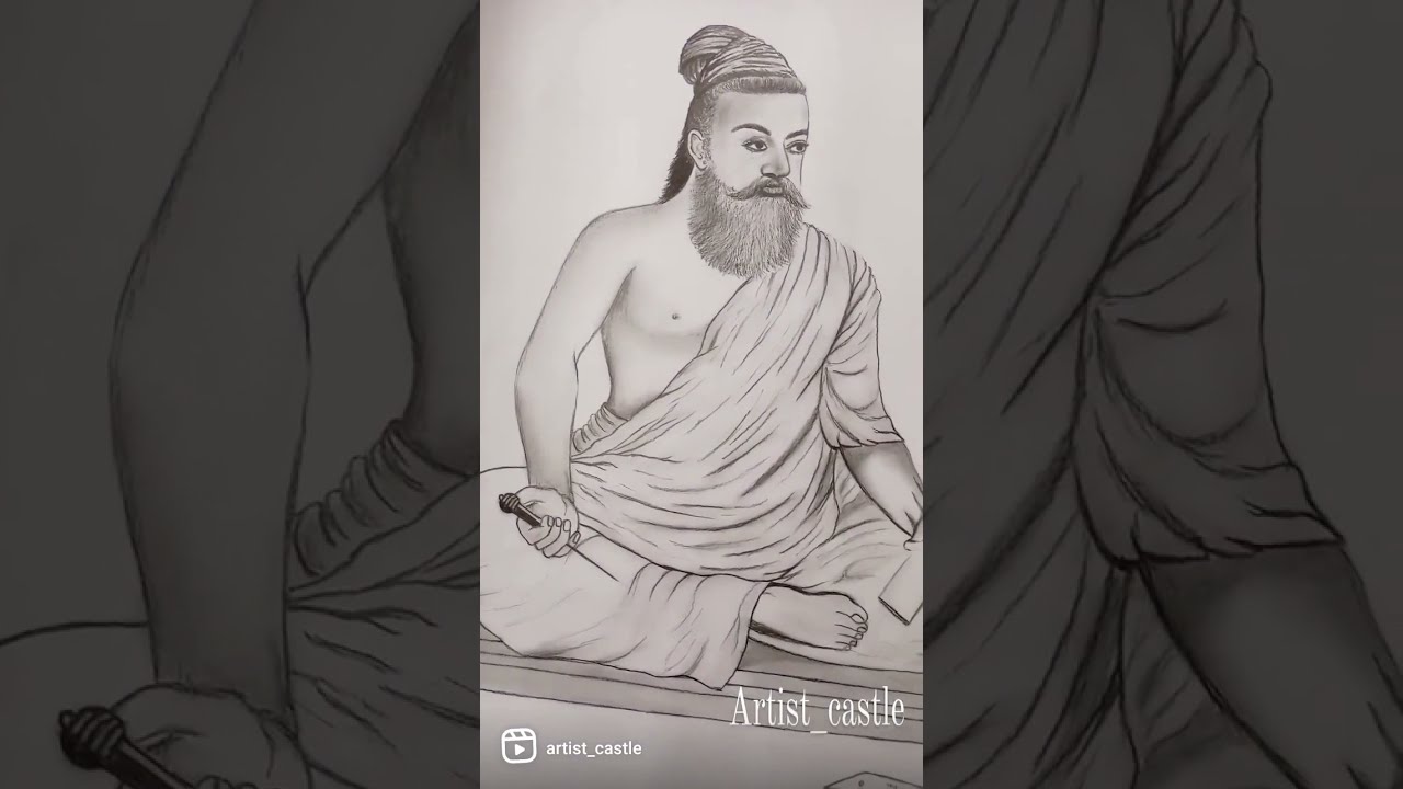 Thiruvalluvar Simple Pencil Sketch / shorts / Artist Castle YouTube