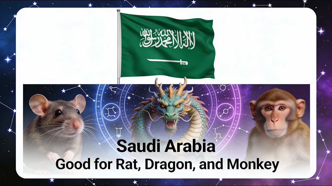 Saudi Arabia is good for people born in years of Rat, Dragon, and Monkey