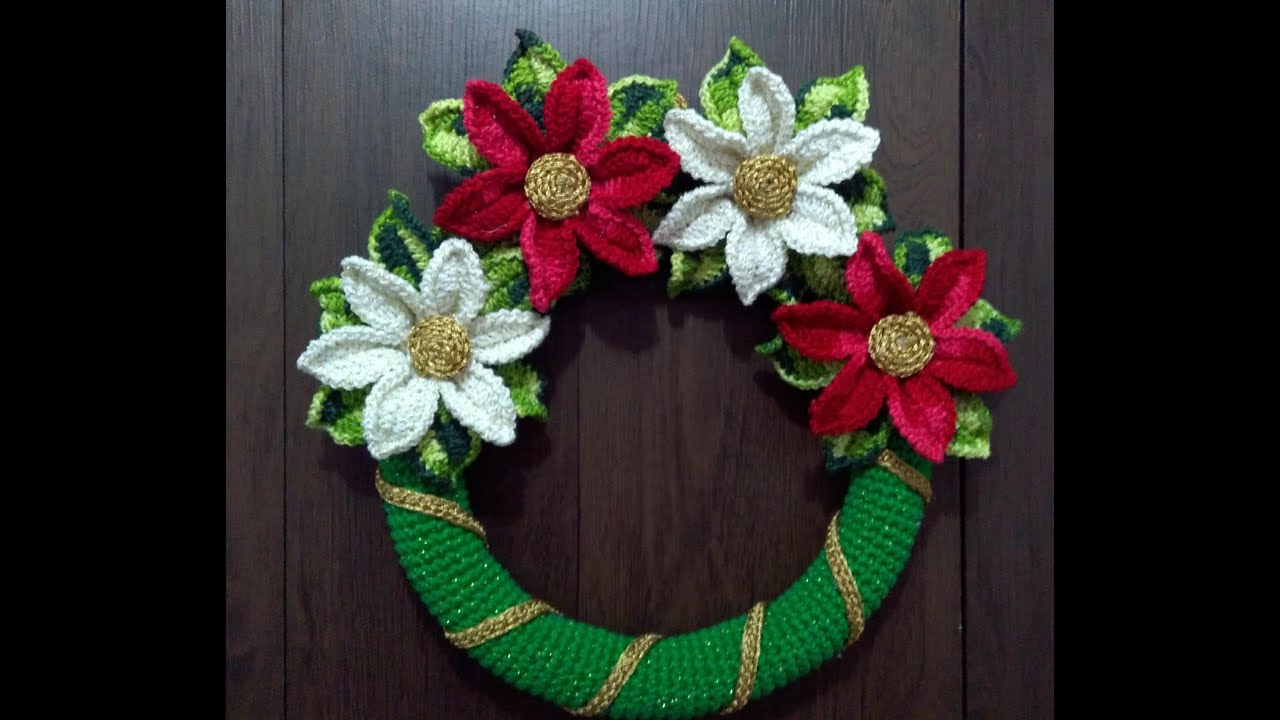 Guirlanda natalina em crochê com Maria José