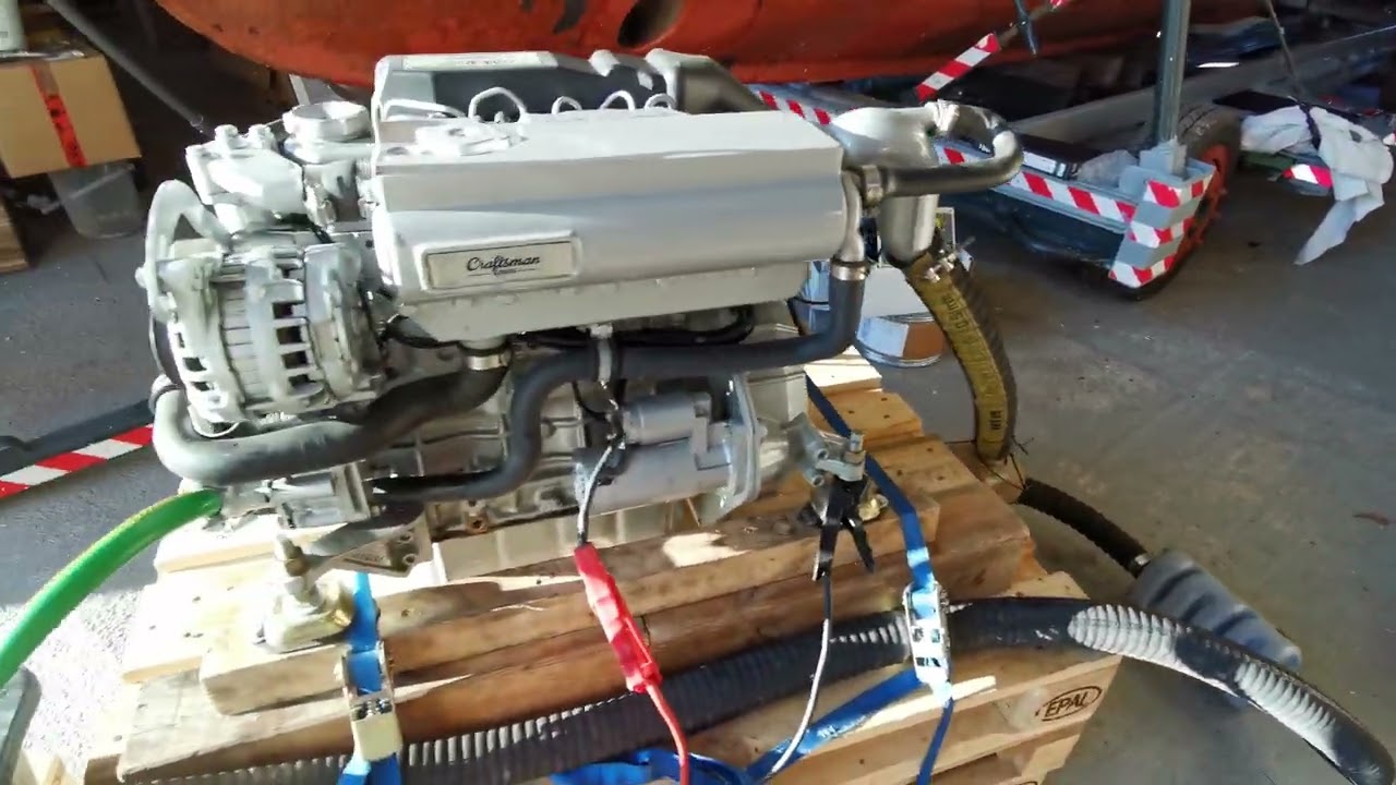 Bootsmotor Craftsman CM4.42 Kaltstart und Testlauf mit Instrumentenpanel