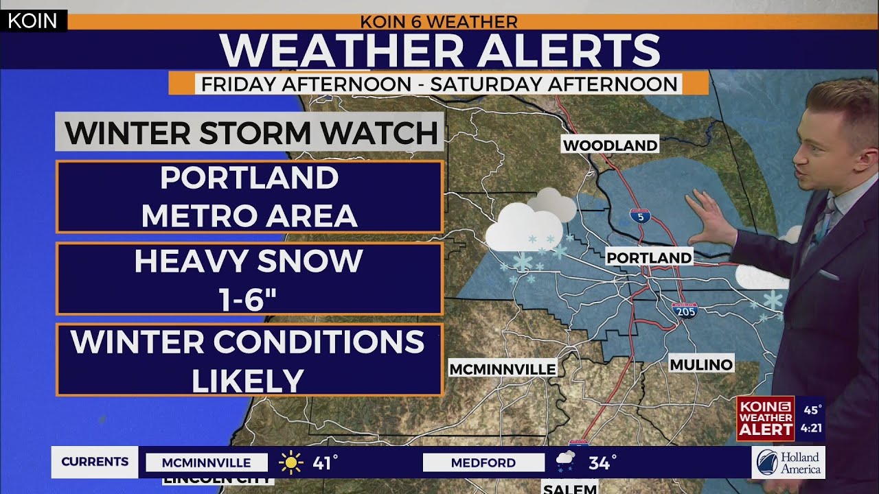 Weather forecast: Winter storm watch issued for Portland metro - YouTube