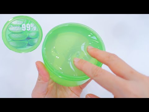 【ASMR】中国のアロエジェルスライム触ってみました Aloe Slime【音フェチ】