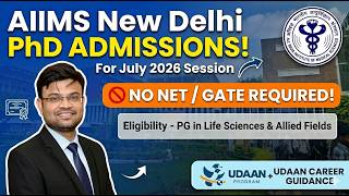 AIIMS Ph.D. Admission 2026 | Non- NET/ GATE Eligible | Complete Guide - Eligibility से Selection तक