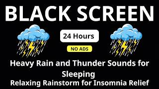 🔴 Heavy Rain and Thunder Sounds for Sleeping - Black Screen | Relaxing Rainstorm for Insomnia Relief
