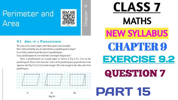 CLASS 7 MATHS CHAPTER 9 PERIMETER AND AREA EXERCISE 9.2 QUESTION 7 PART 15 (NEW BOOK)  @nksclasses
