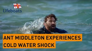 Ant Middleton tests the Float to Live survival skill with the RNLI