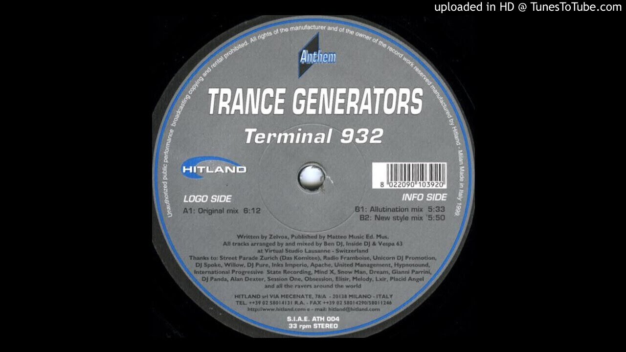 Trance Generators Trance Generators - Terminal 932 (Allutination Mix)-1999 - YouTube