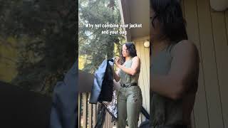 Live more. Carry less. A 2 in 1 functional JacketBag😩#jacket #bag #clothingbrand