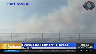 Crews report Hesperia Fire is 50% contained, has burned 95+ acres