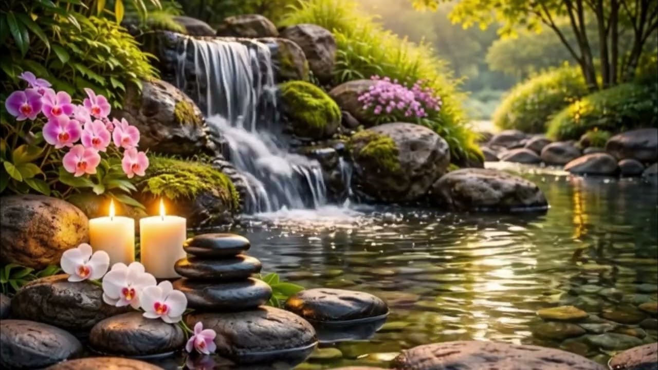 Relaxing Waterfall & Birds Nature Sounds🌿💧