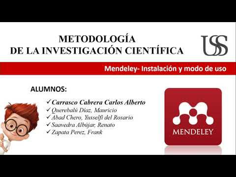 MENDELEY- Instalación y Modo de uso