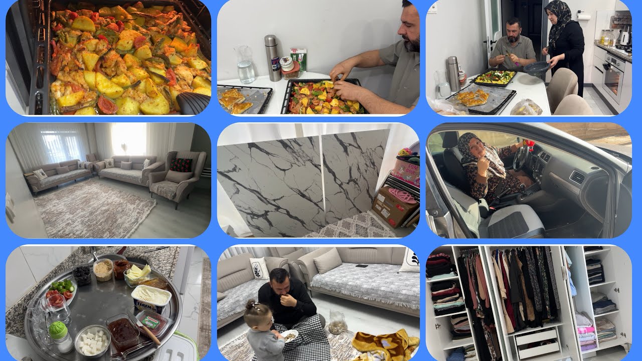 SERKANDAN TEPSİ YEMEĞİ💕YATAK ODAMIN GARDOLABINI TEMİZLEDİM SONUNDA🤲ÇİFTLEDİM MASAMI🎉KÖY VLOGU YENİ👏