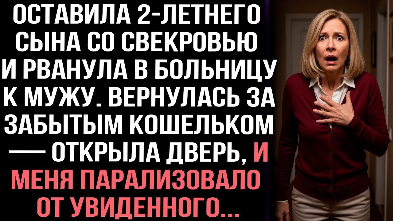 Оставила сына свекрови, рванула в больницу к мужу. Вернулась за кошельком — открыла дверь и обомлела