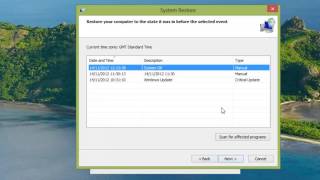 using windows 8 system restore