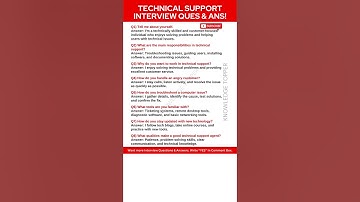 Technical Support Interview Questions and Answers | Tech Support Interview Questions and Answers