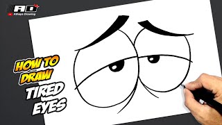 How to draw Tired Eyes Cartoon