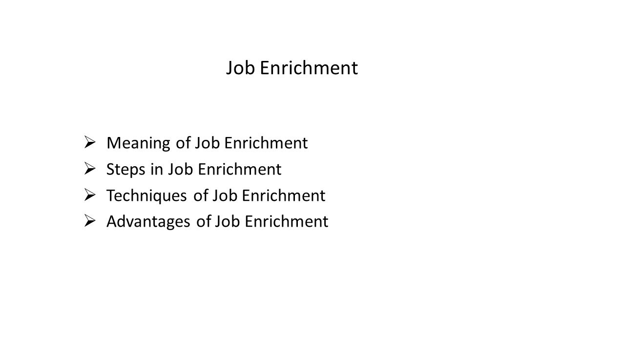 job enrichment thesis