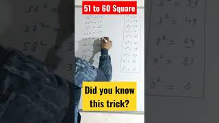 51 to 60 square Trick #shorts #mathematics #challenge #algebra #maths #table