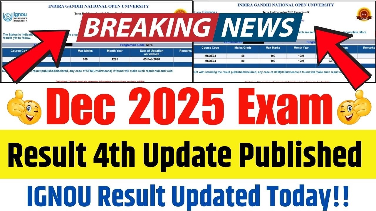 IGNOU Dec 2025 Result New Update Today || DEC 2025 EXAM Result Big Update Published || IGNOU