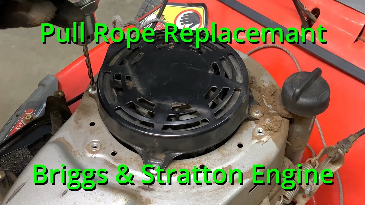 Pull Rope Replacement - Briggs & Stratton Engine - YouTube