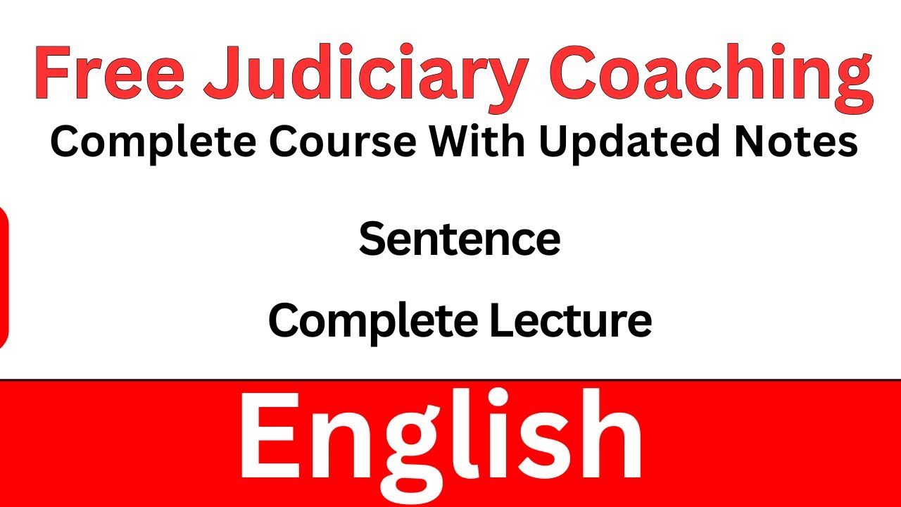 Sentence Complete Lecture | English Language | Free Judiciary Coaching |  #englishlanguage