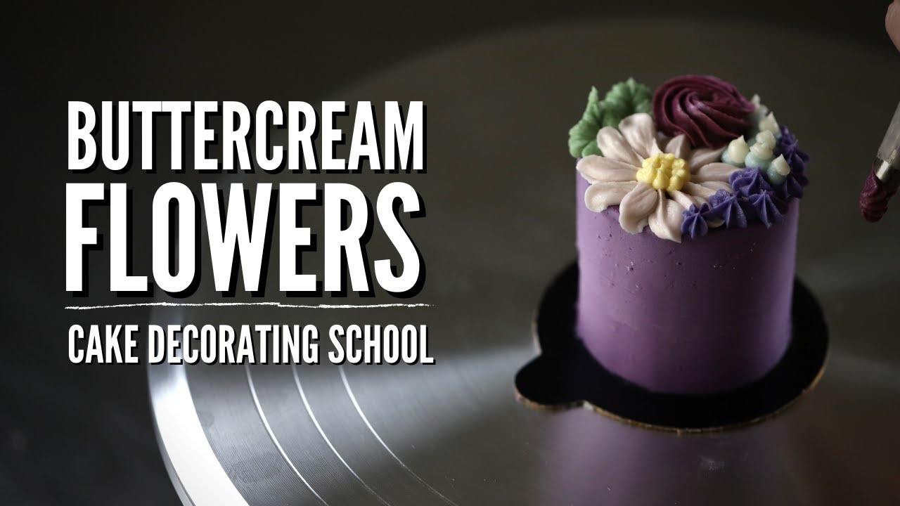 Easy Buttercream Flowers Cake [ Cake Decorating For Beginners ] YouTube
