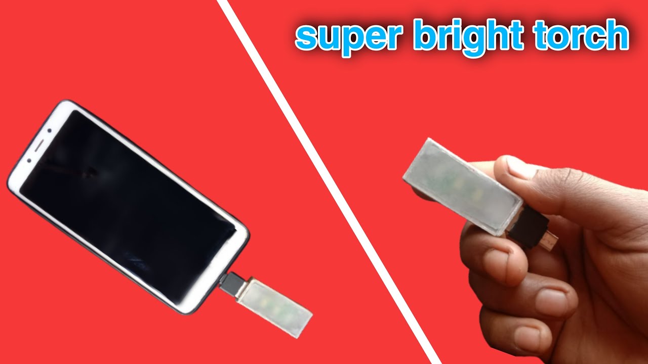 How To Make Super bright OTG Torch for mobile phone At Home  | DIY OTG Light | TechRB