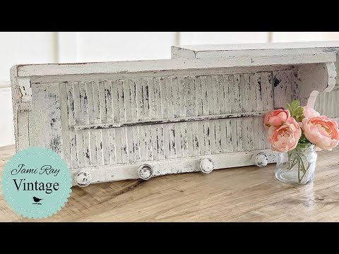 Farmhouse Decor | Chippy Shutter Shelf