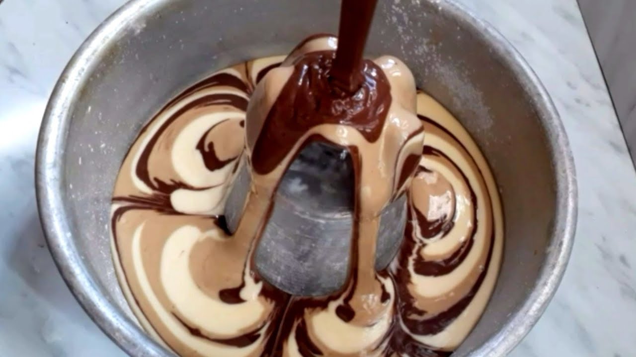 أروع كيك رخامي بطريقة ناجحة مزيج بين الفاني والقهوة والكاكاو