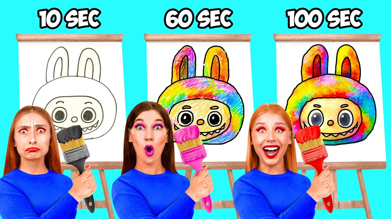 10 שניות vs 60 שניות vs 100 שניות אתגר הציור